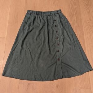 Elegant Green Button-Down Skirt